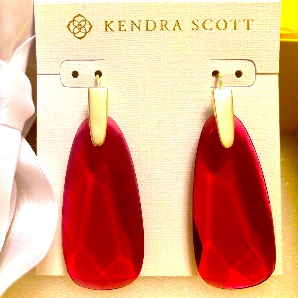 NWT Kendra Scott RARE & Retired Maize Earrings Clear Berry & Yellow Gold GORG! - Picture 3 of 9